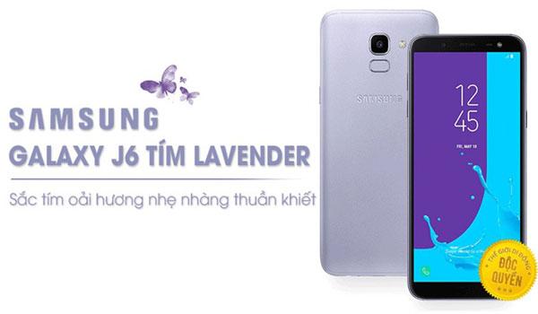 Samsung Galaxy J6 Tím Lavender giảm 500K chỉ còn 5.49 triệu đồng