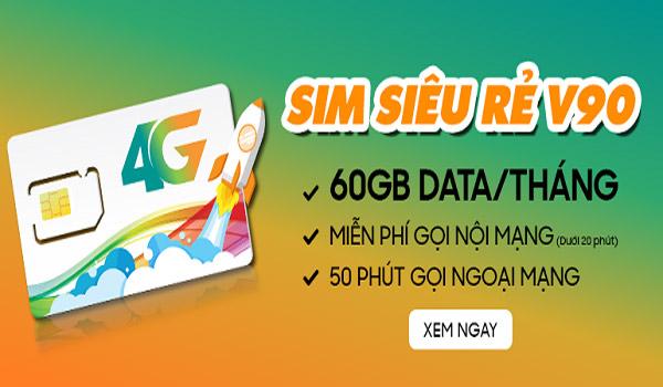 Sim Data siêu khủng và siêu rẻ với gói V90 tại xdamobile.vn