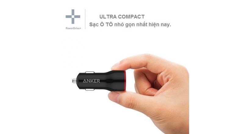 Sạc ô tô Anker 1 cổng, 24w, Quick Charge 2.0 - [PowerDrive+ 1, 24w, QC 2.0] - A2309