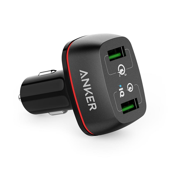 Sạc ô tô Anker 2 cổng, 42w, Quick Charge 3.0 - [Po...