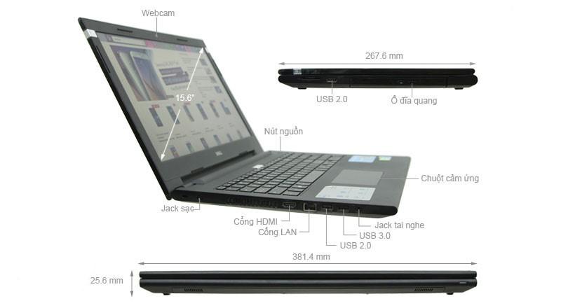 Dell N3543 i5 5200U/ RAM 4GB/ HDD 500GB/ GT 820M/ 15.6 INCH HD